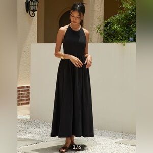 Elegant Black Halter Maxi Dress